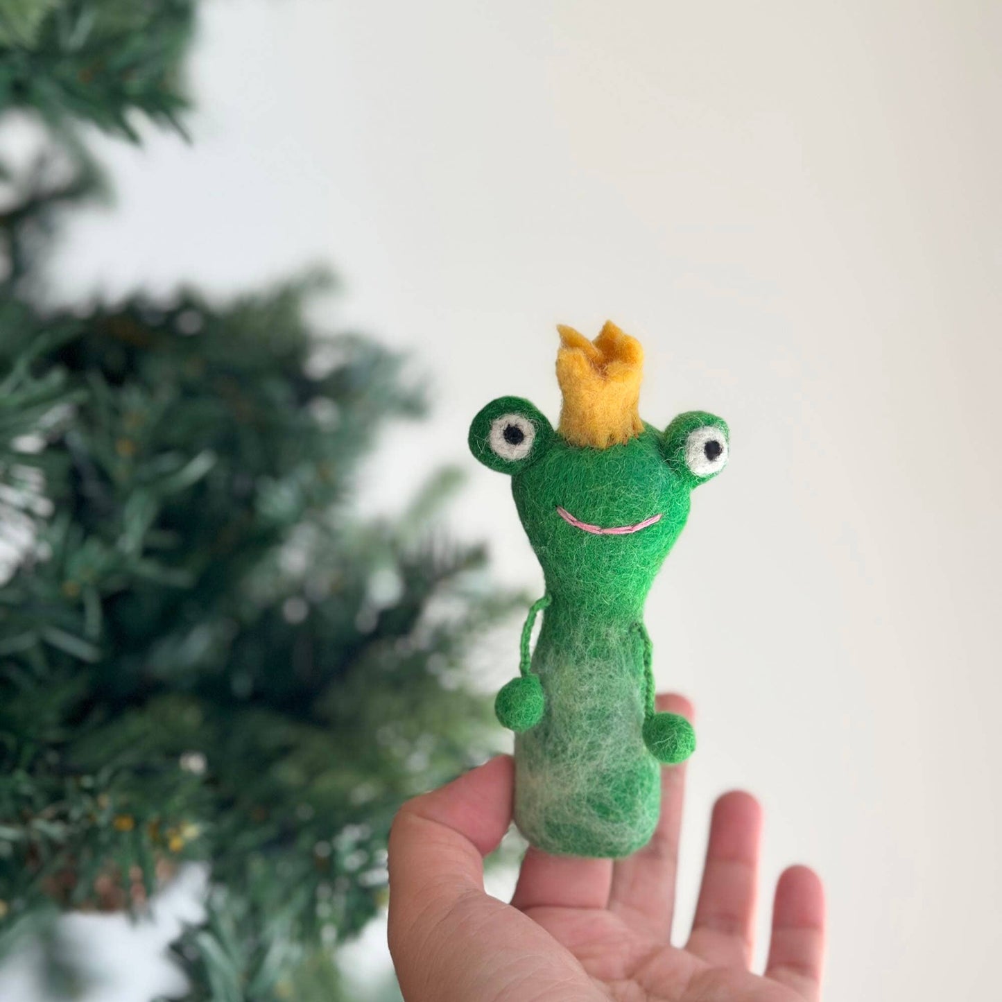 Felt Frog Prince Finger Puppet