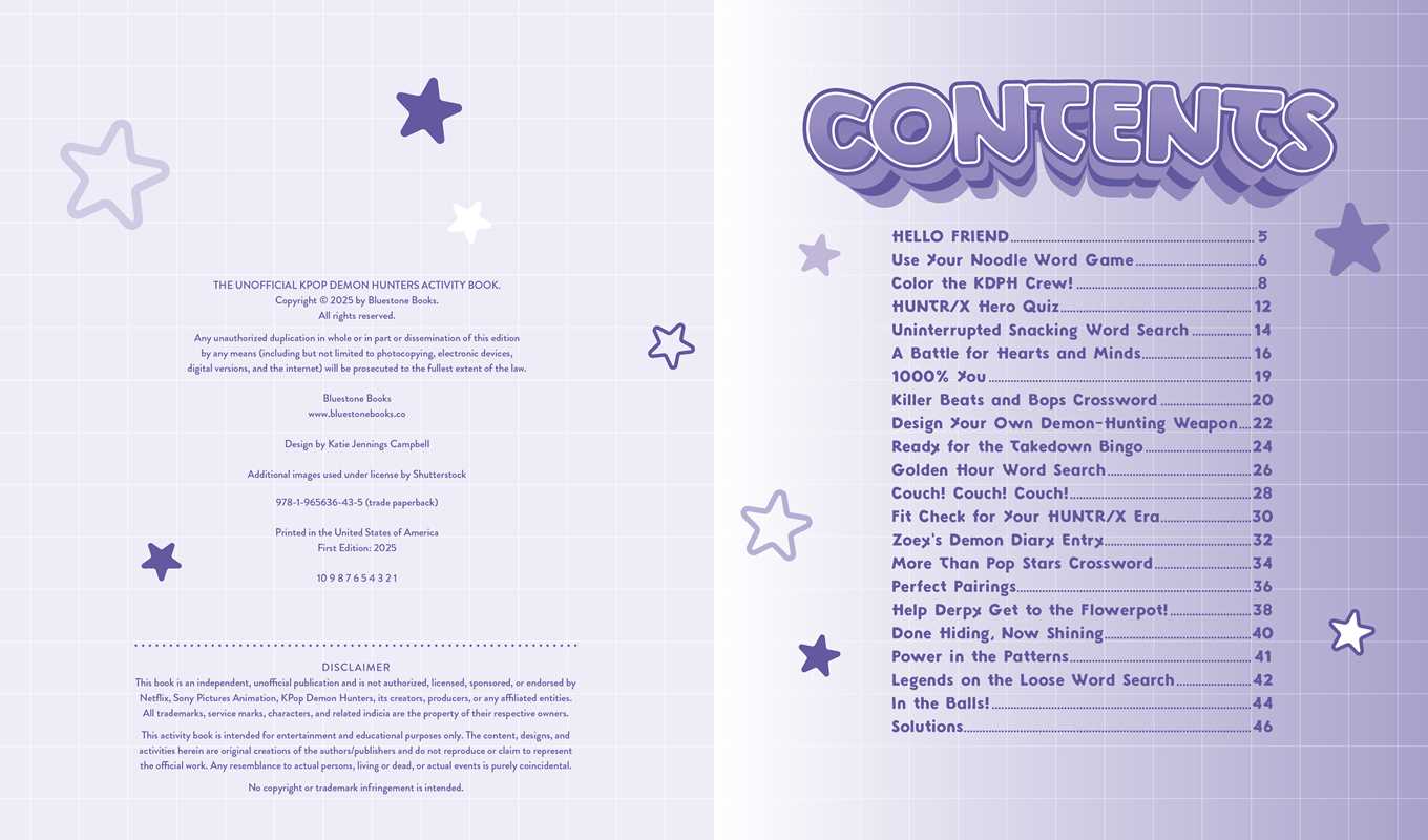 Unofficial KPop Demon Hunters Activity Book by Lila Violet