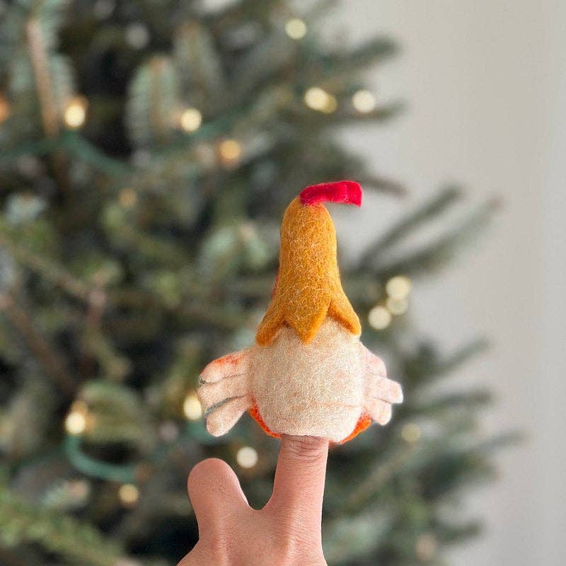 Felt Hen Finger Puppet