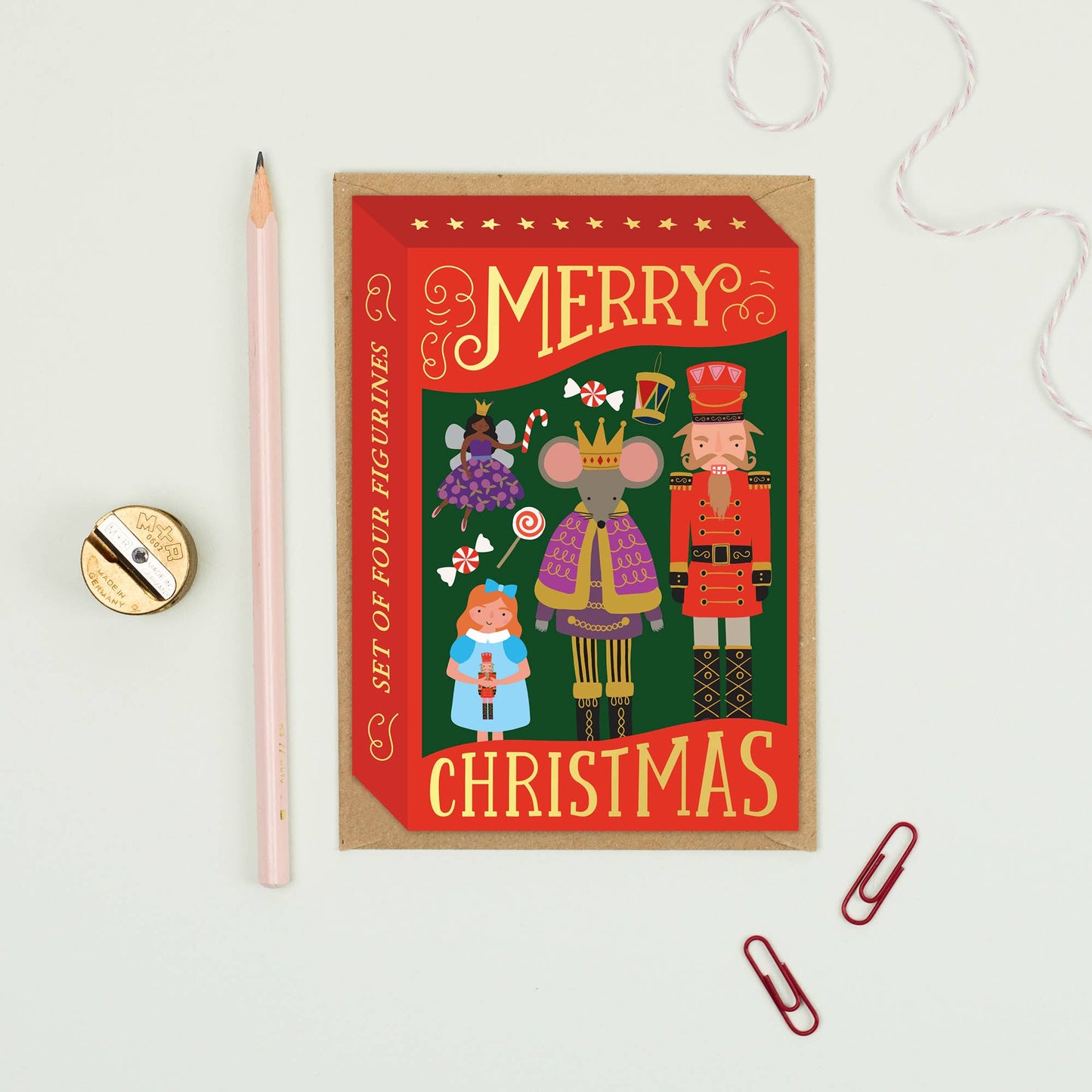 Festive Nutcracker Figurines Box Card  | Holiday Card