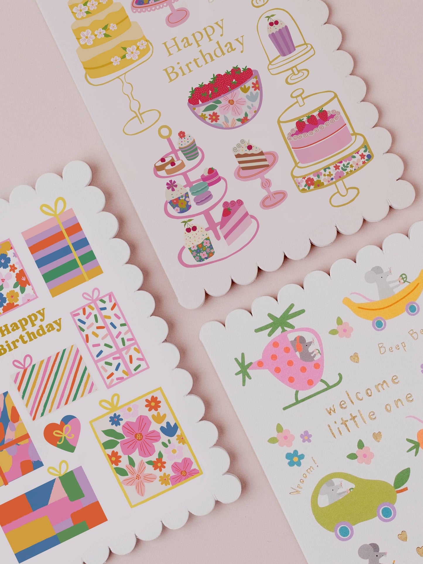 Mice Fruit Dash Welcome Baby Card | New baby card