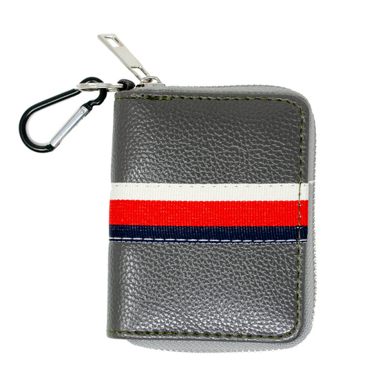 Striped Leather Wallet