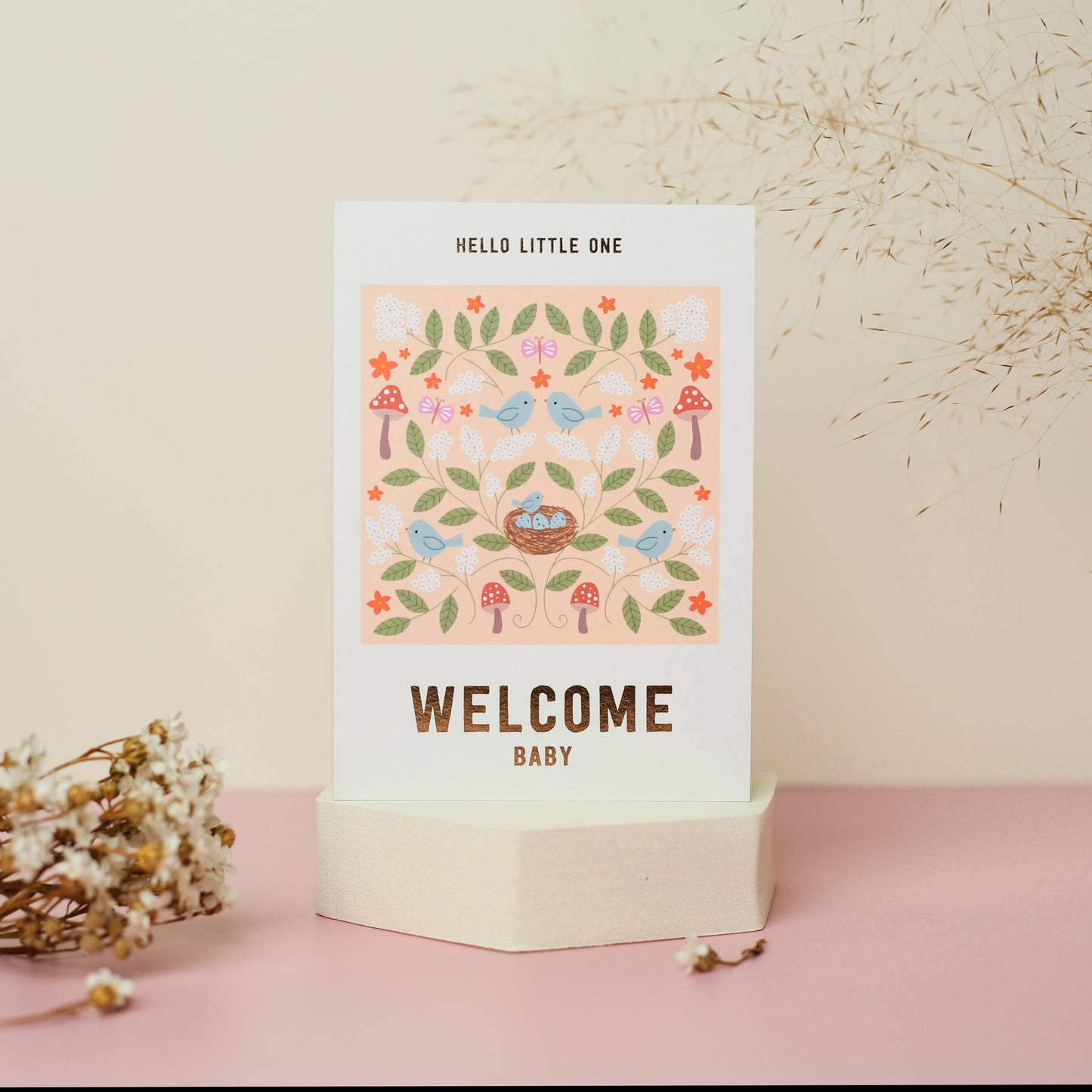 Welcome Baby Nest Card | New Baby Card | New Parent Card