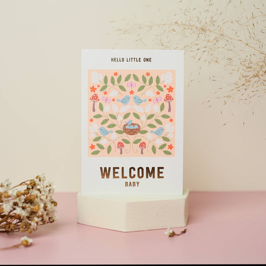 Welcome Baby Nest Card | New Baby Card | New Parent Card