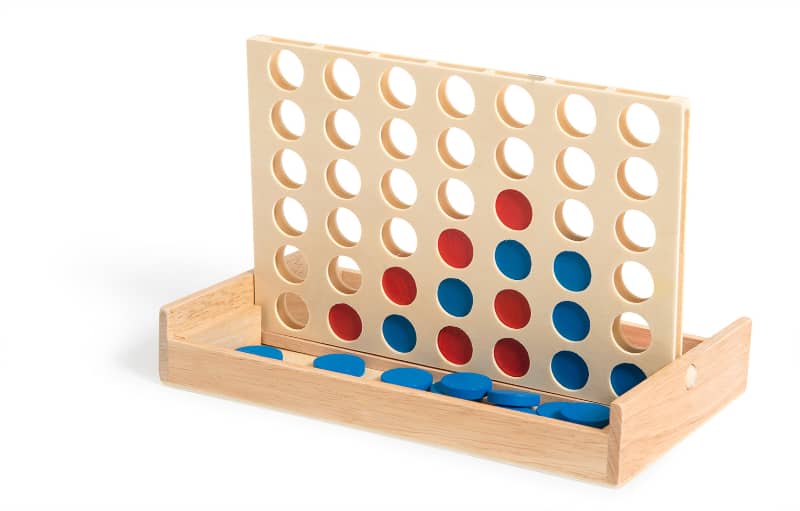 “4 in a Row” Wooden Board Game Recreational Toy