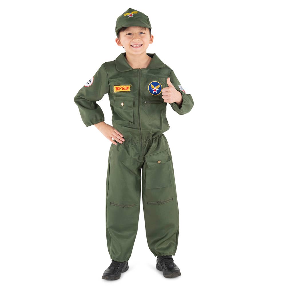 Air Force Pilot Costume - Kids: M (8-10)
