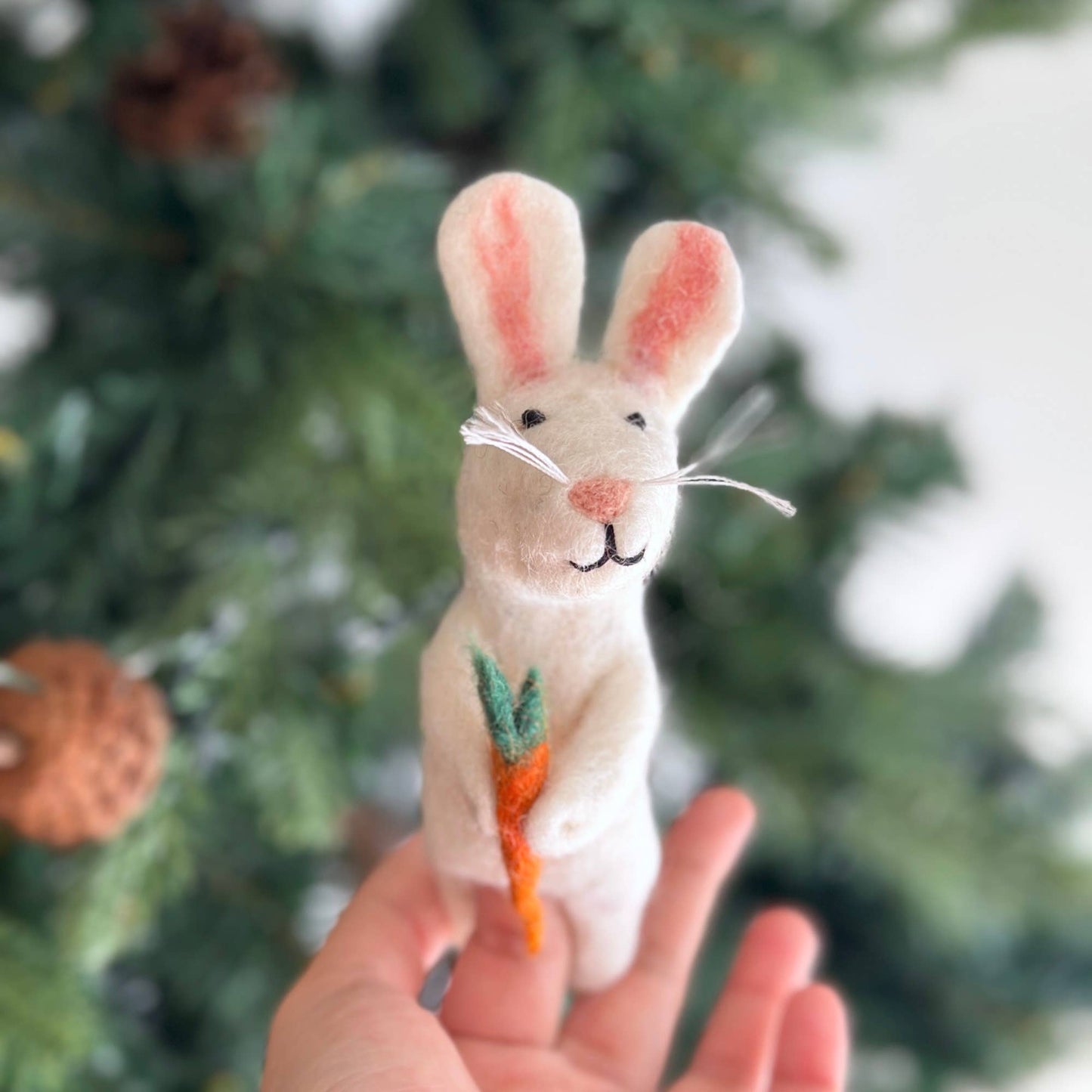 Felt Bunny with Carrot Finger Puppet