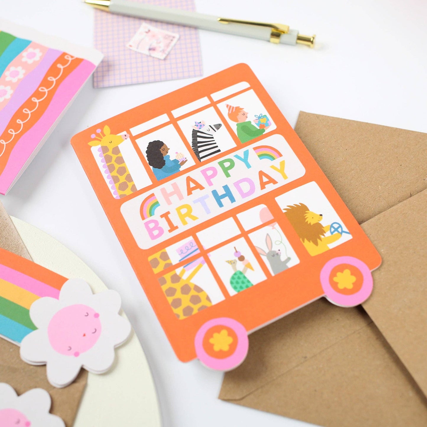 Birthday Bus Card  | Red Bus Kid's Birthday Card