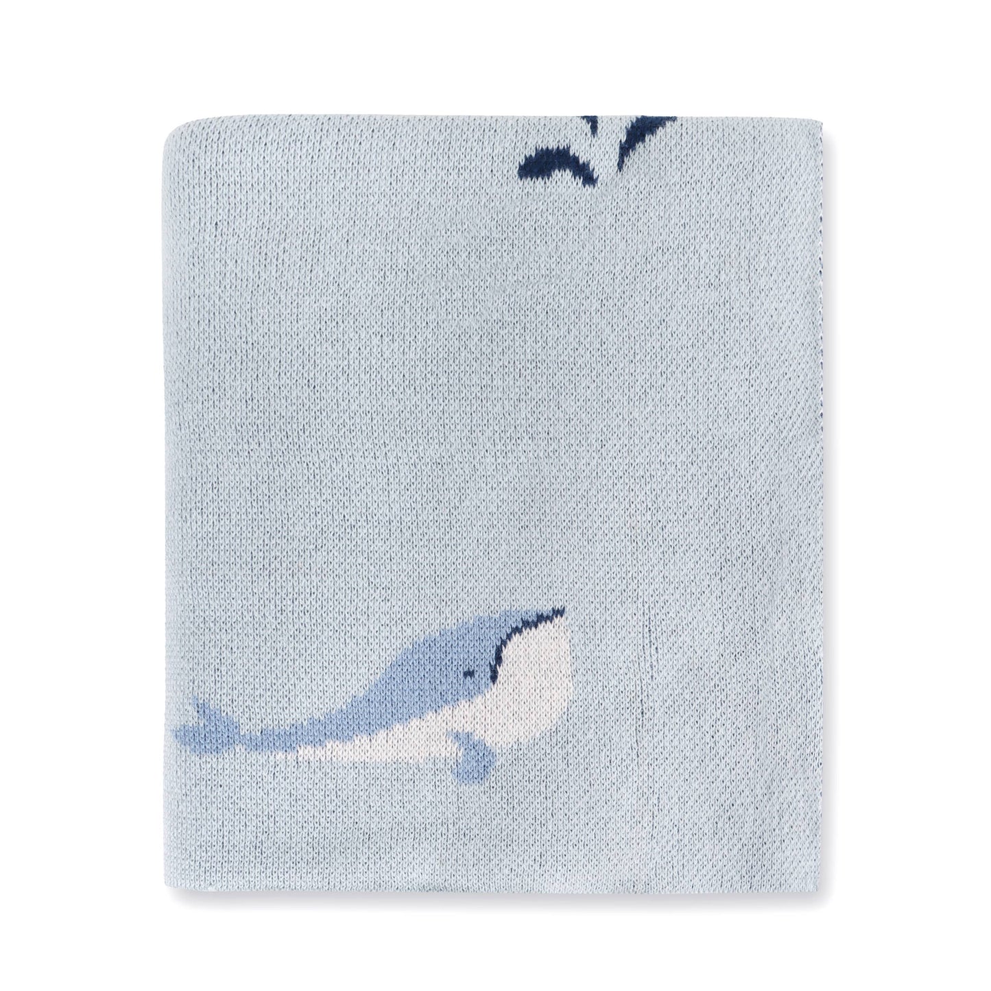 Whales - Organic Cotton Jacquard Sweater Knit Baby Blankets