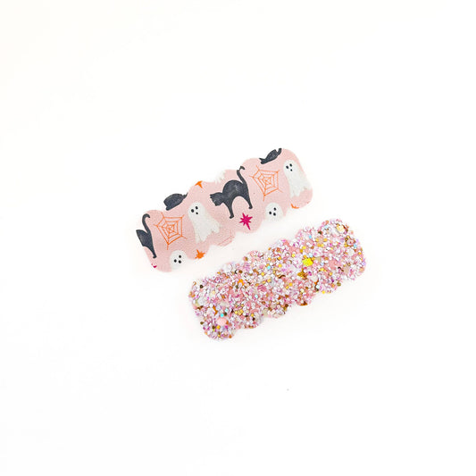 Halloween Snap Clip Set - Pink/ Ghosts/Cats