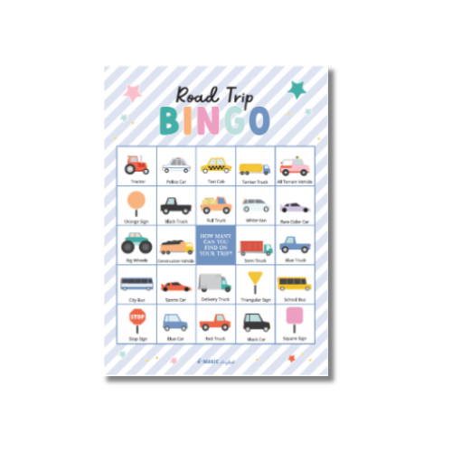 Car Bingo Pretend Play Notepad