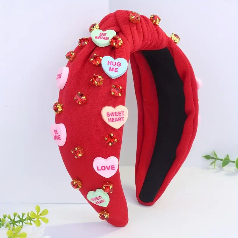 Valentine Jeweled Knotted Headband