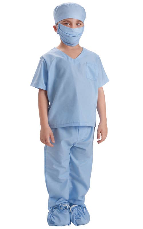 Blue Doctor Scrubs Costume - Kids: M (8-10)
