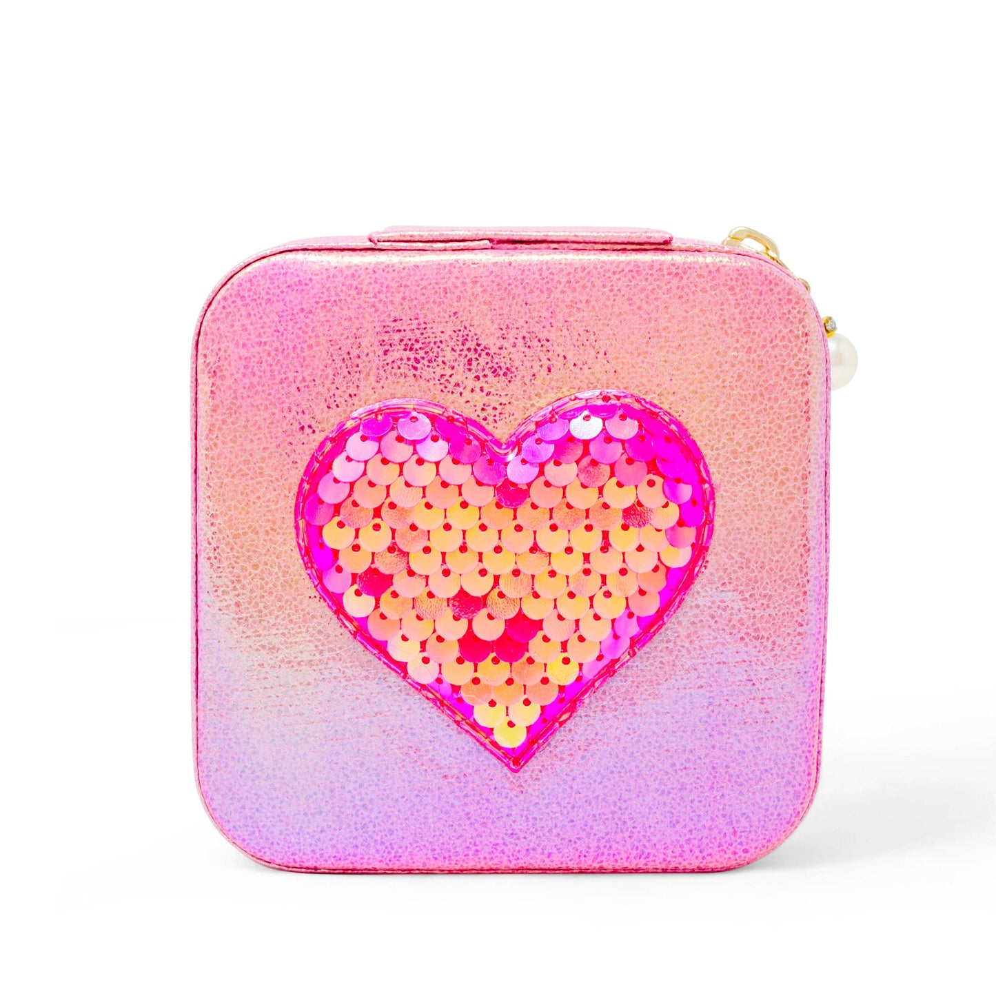 Girl's Sparking Sequin Heart Jewelry Box