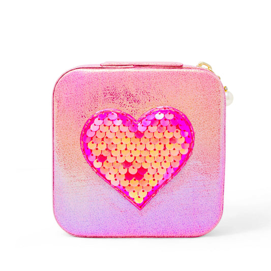 Girl's Sparking Sequin Heart Jewelry Box