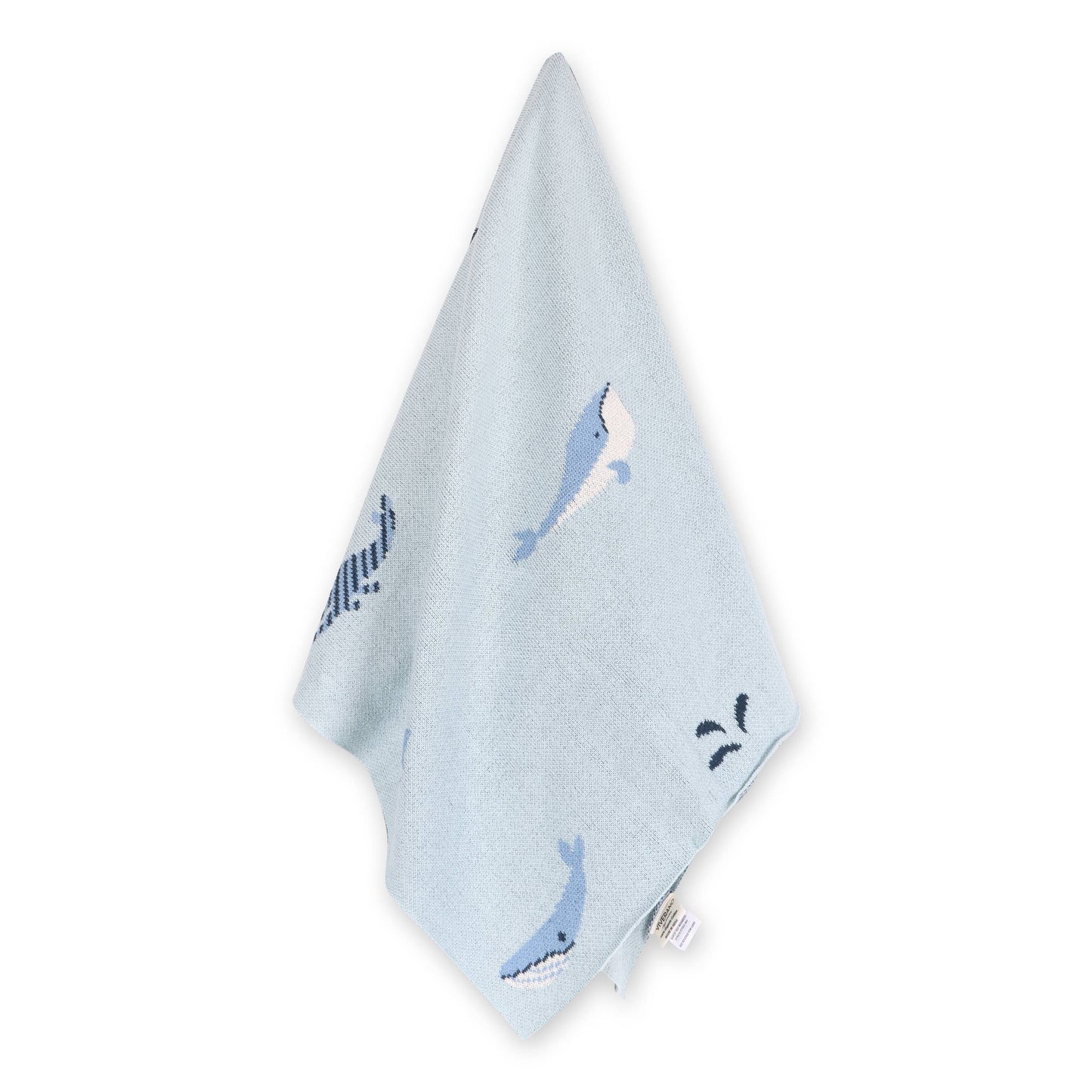 Whales - Organic Cotton Jacquard Sweater Knit Baby Blankets