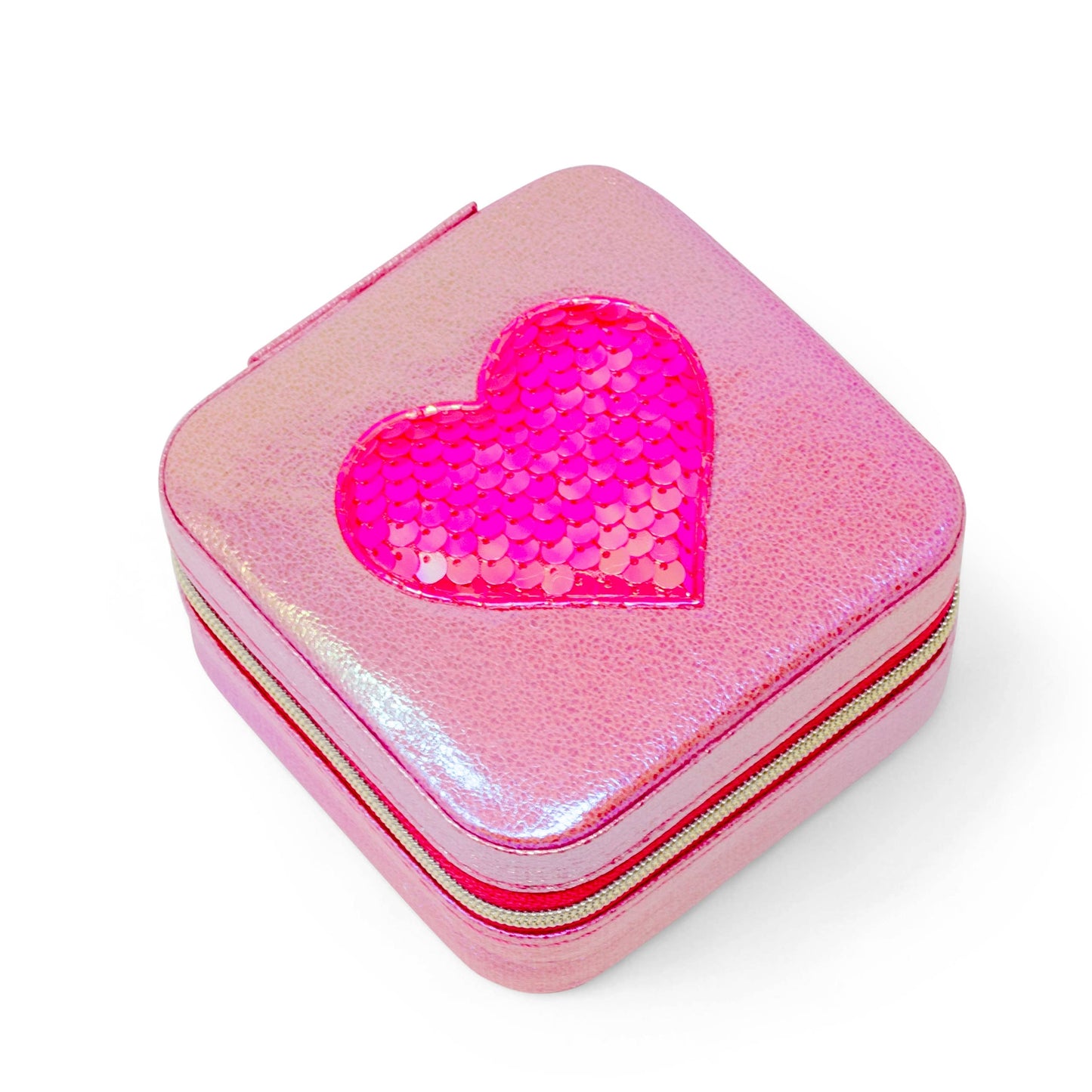 Girl's Sparking Sequin Heart Jewelry Box