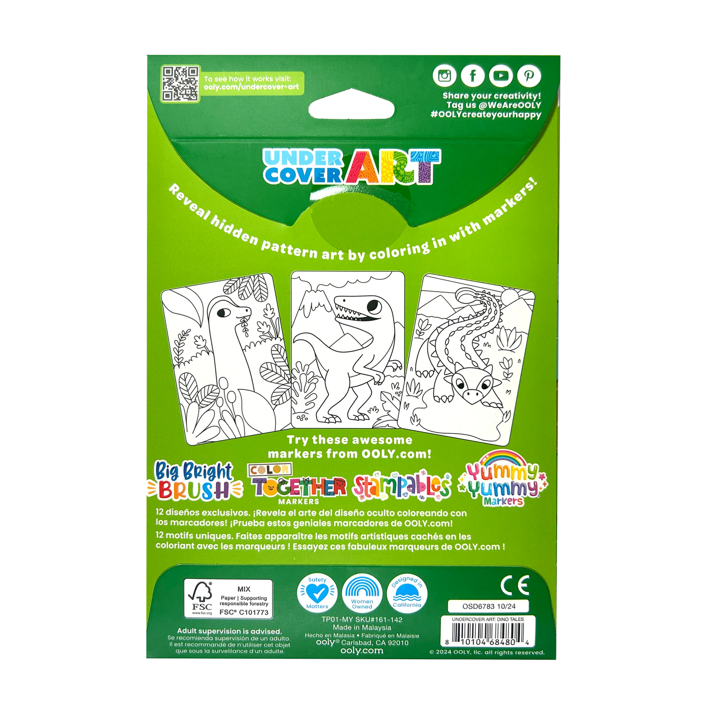 Undercover Art Hidden Pattern Coloring Activity-Dino Tales