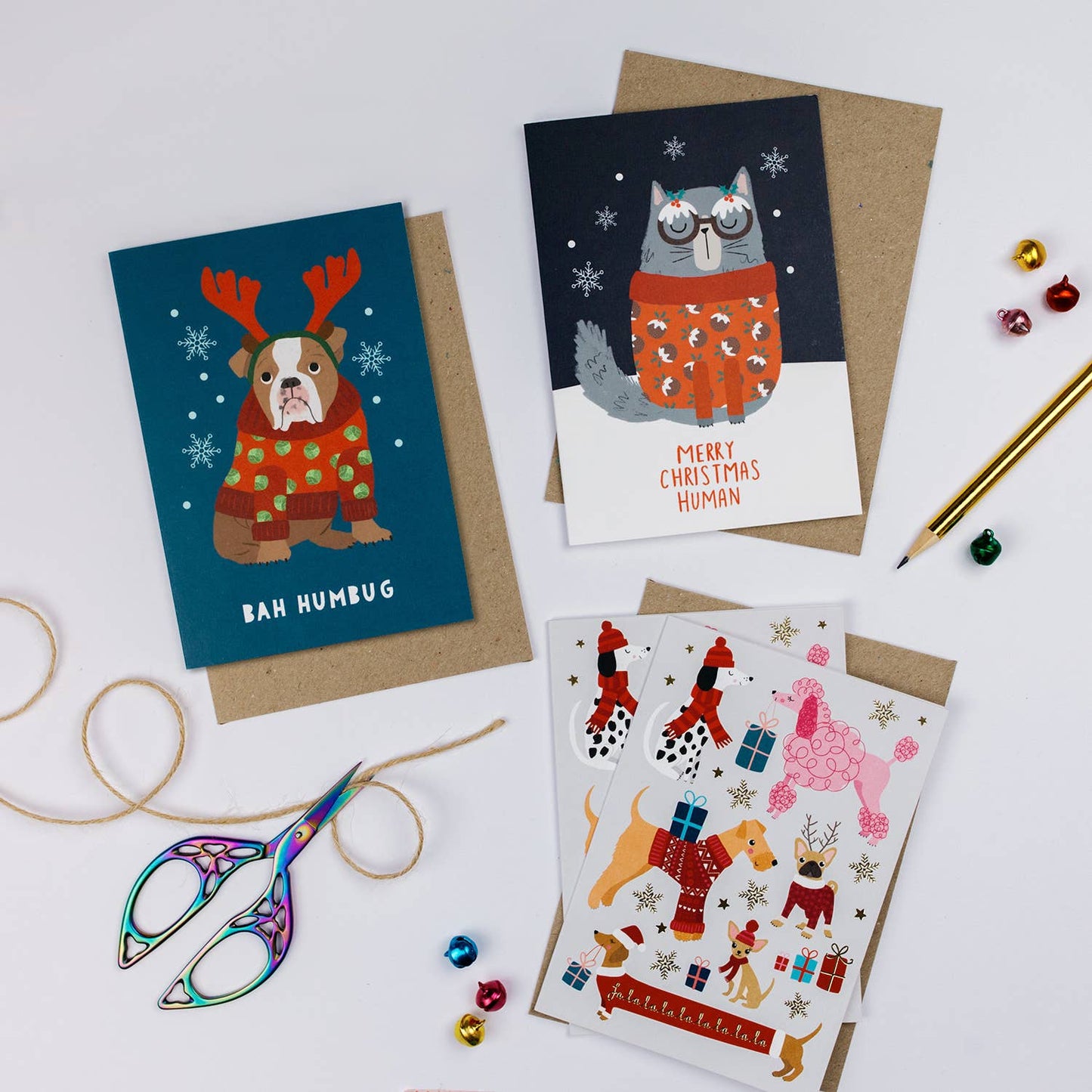 Grumpy Dog Holiday Card | Christmas Card | Seasonal Card