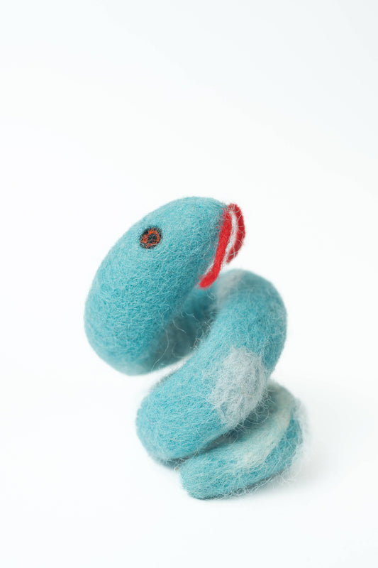 Blue Snake Finger Puppet