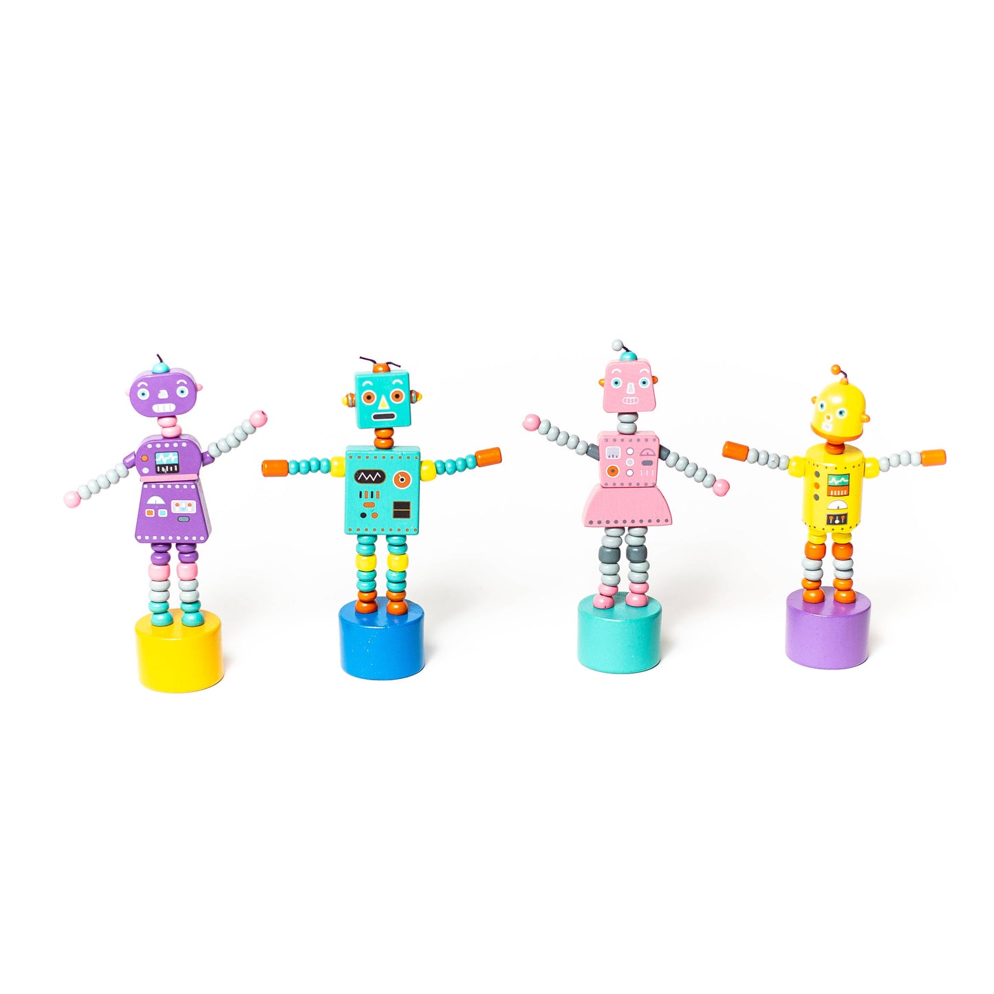 Retro Robot Push Puppets