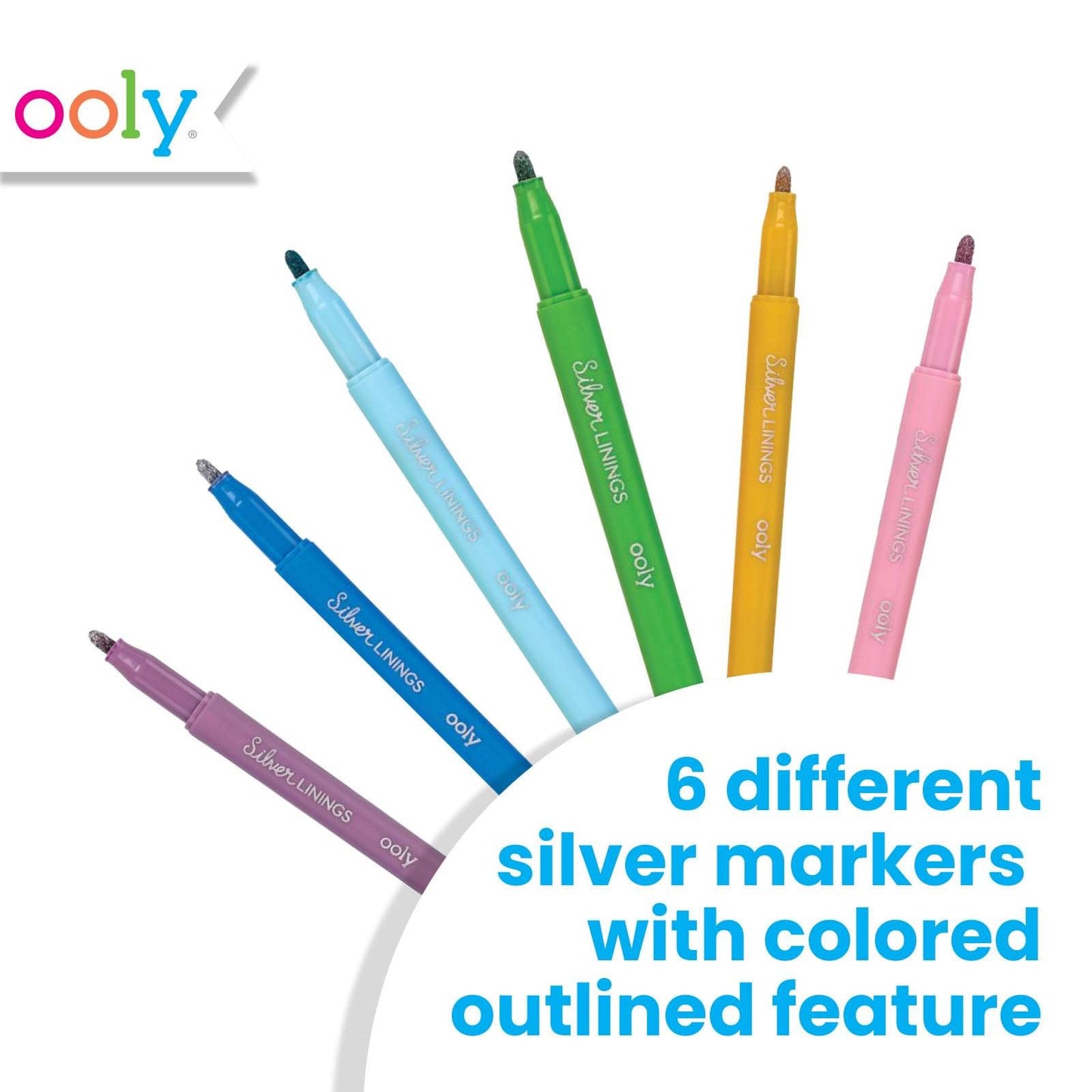 Silver Linings Outline Markers - Set of 6