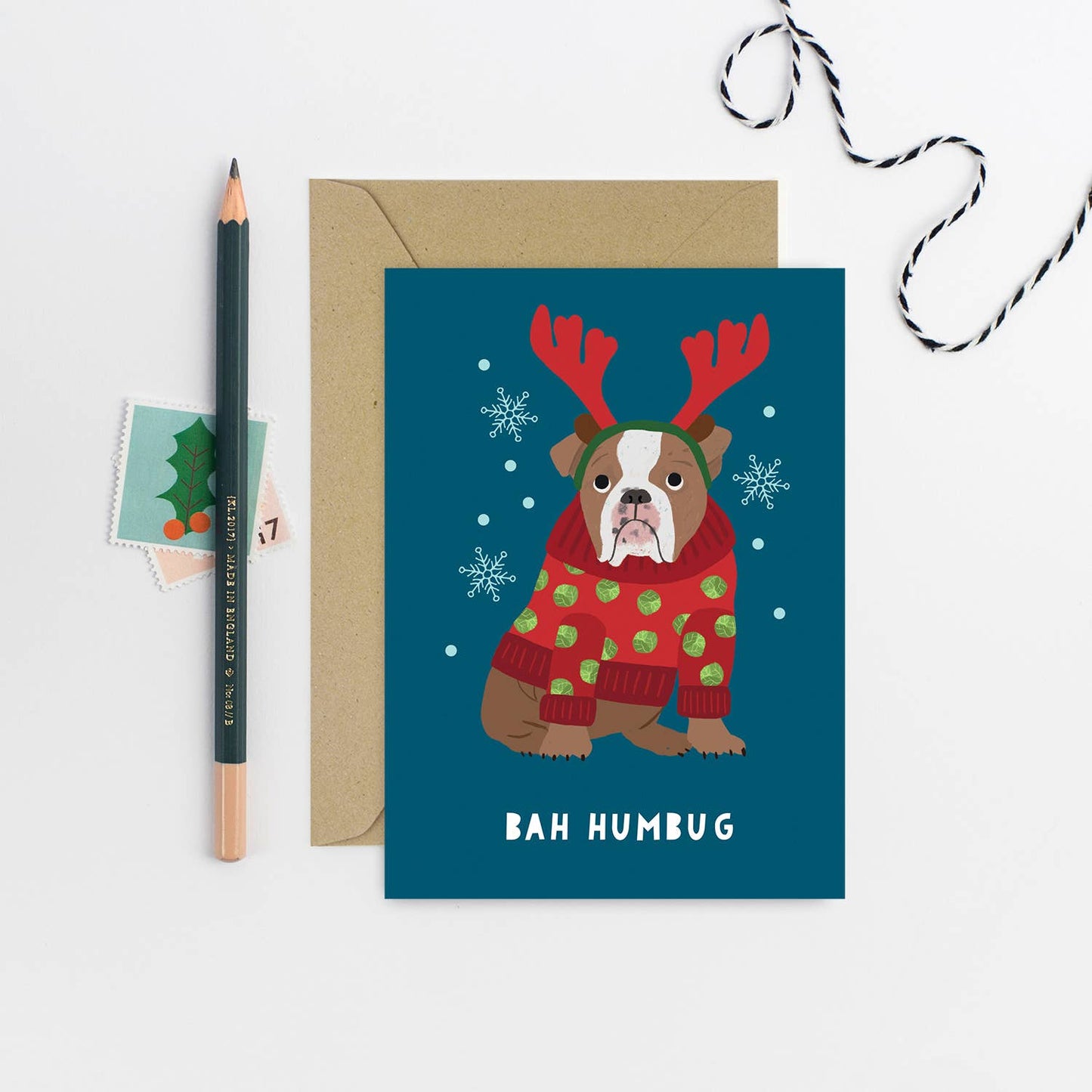 Grumpy Dog Holiday Card | Christmas Card | Seasonal Card