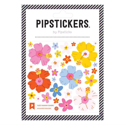 Fuzzy Hawaiian Flowers Stickers