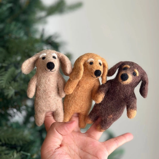 Felt Dachshund Finger Puppet