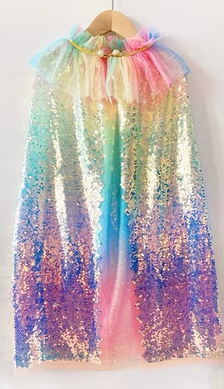 Sequin Rainbow Sparkle Cape