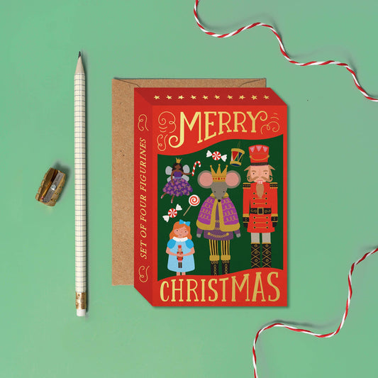 Festive Nutcracker Figurines Box Card  | Holiday Card