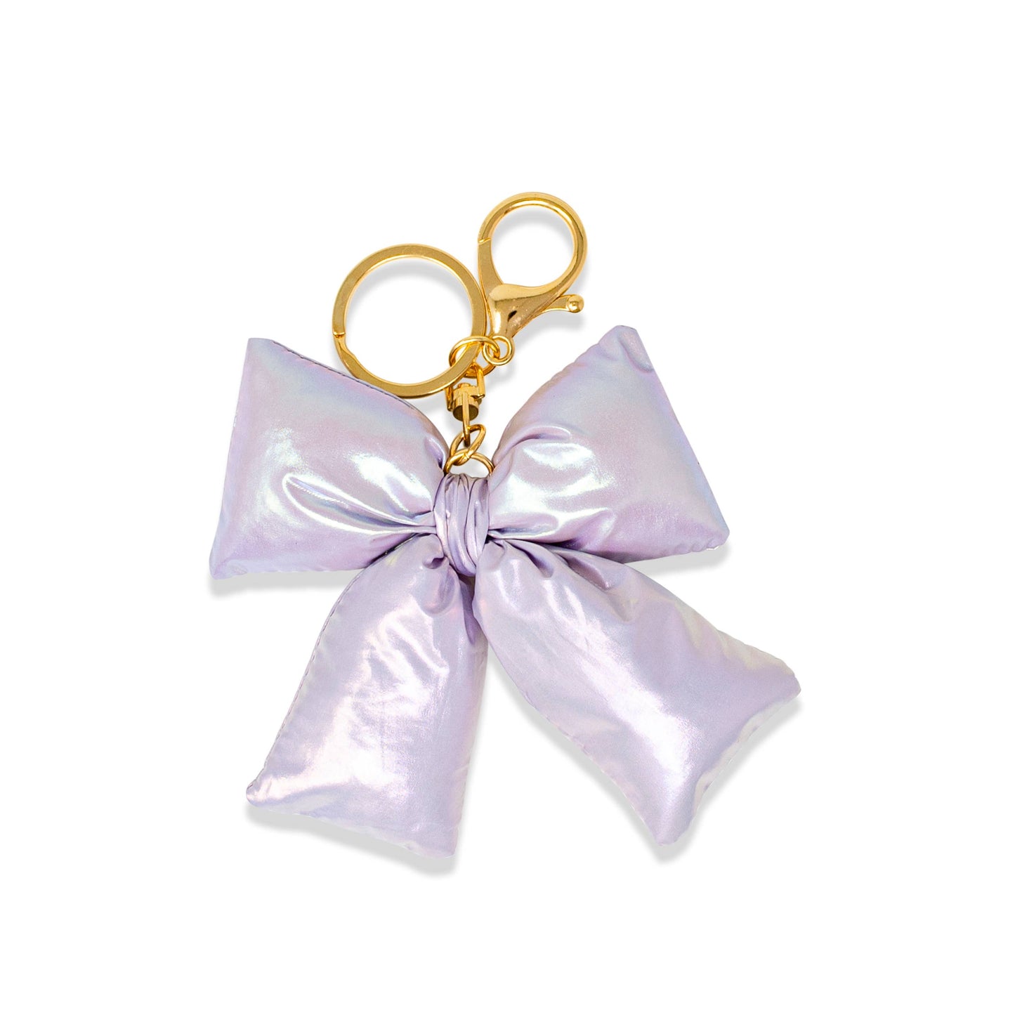 Shiny Quilted Fluffy Bow Handbag