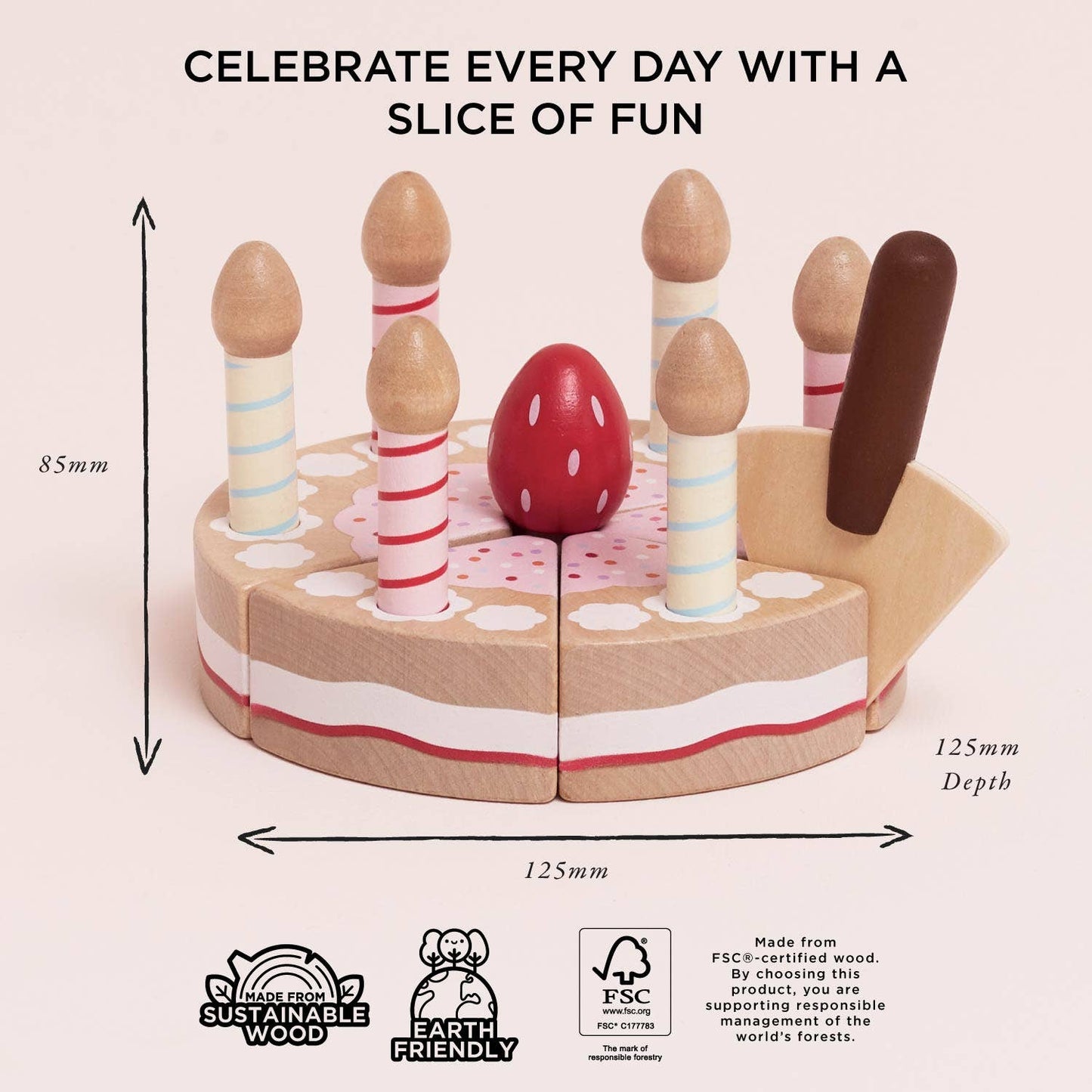 Sliceable Birthday Cake & Candles
