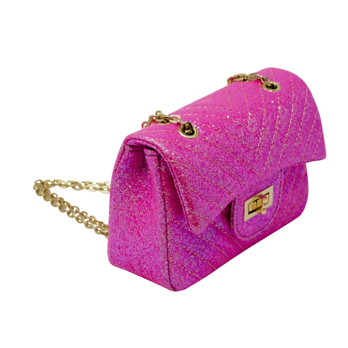 Classic Glitter Wave Handbag: Hot Pink