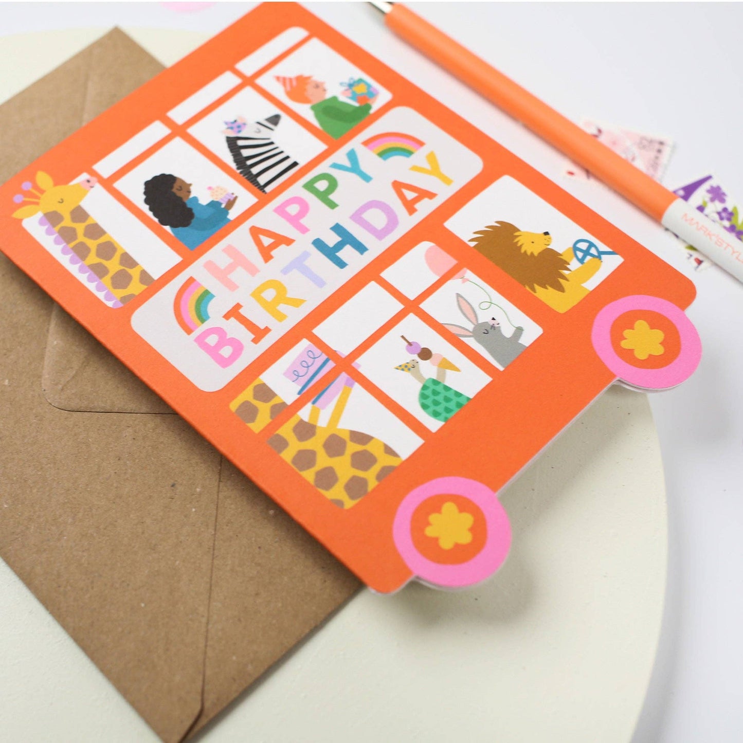 Birthday Bus Card  | Red Bus Kid's Birthday Card