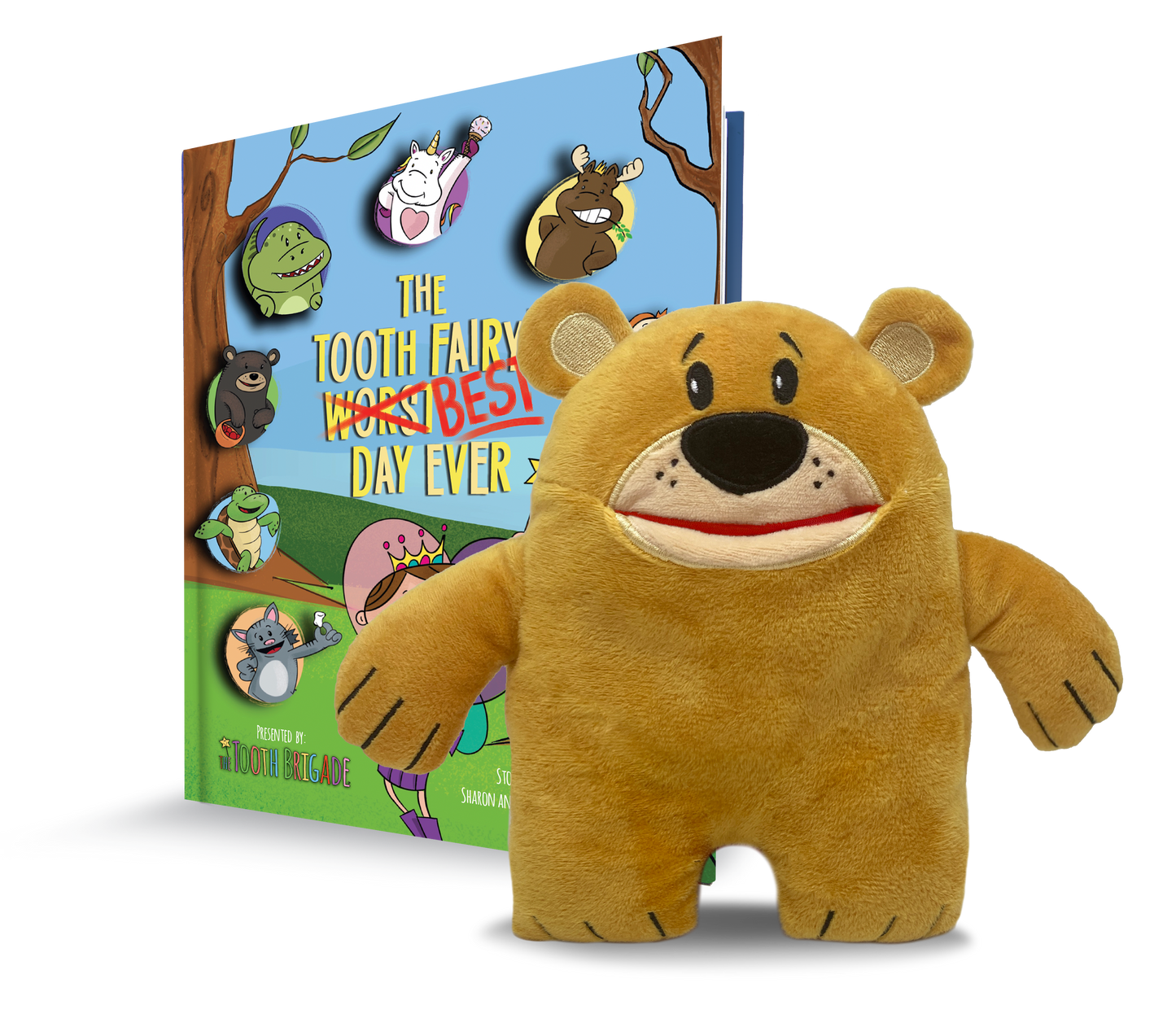 Tupelo Brown Bear Tooth Fairy Pillow and Book Gift Set