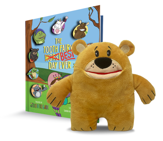 Tupelo Brown Bear Tooth Fairy Pillow and Book Gift Set