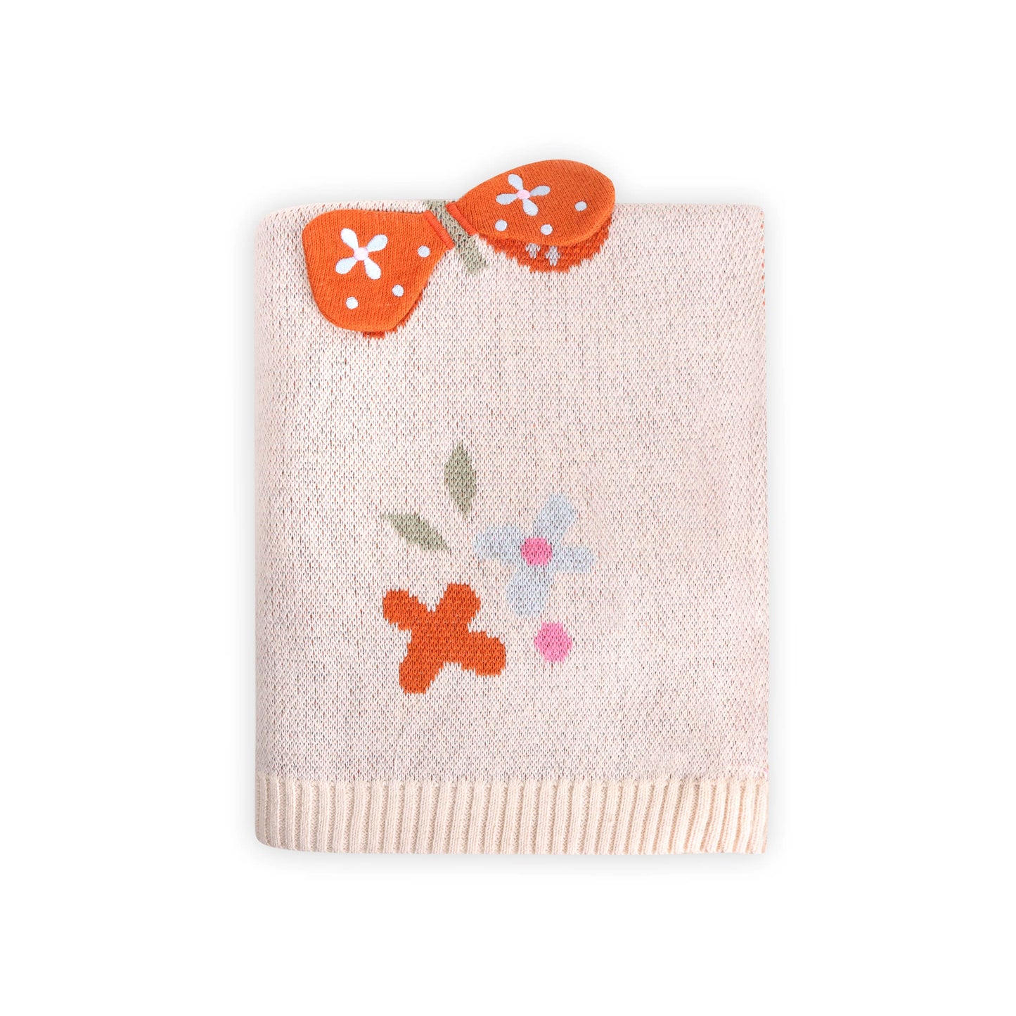 Butterfly 3D - Organic Cotton Jacquard Knit Baby Blanket
