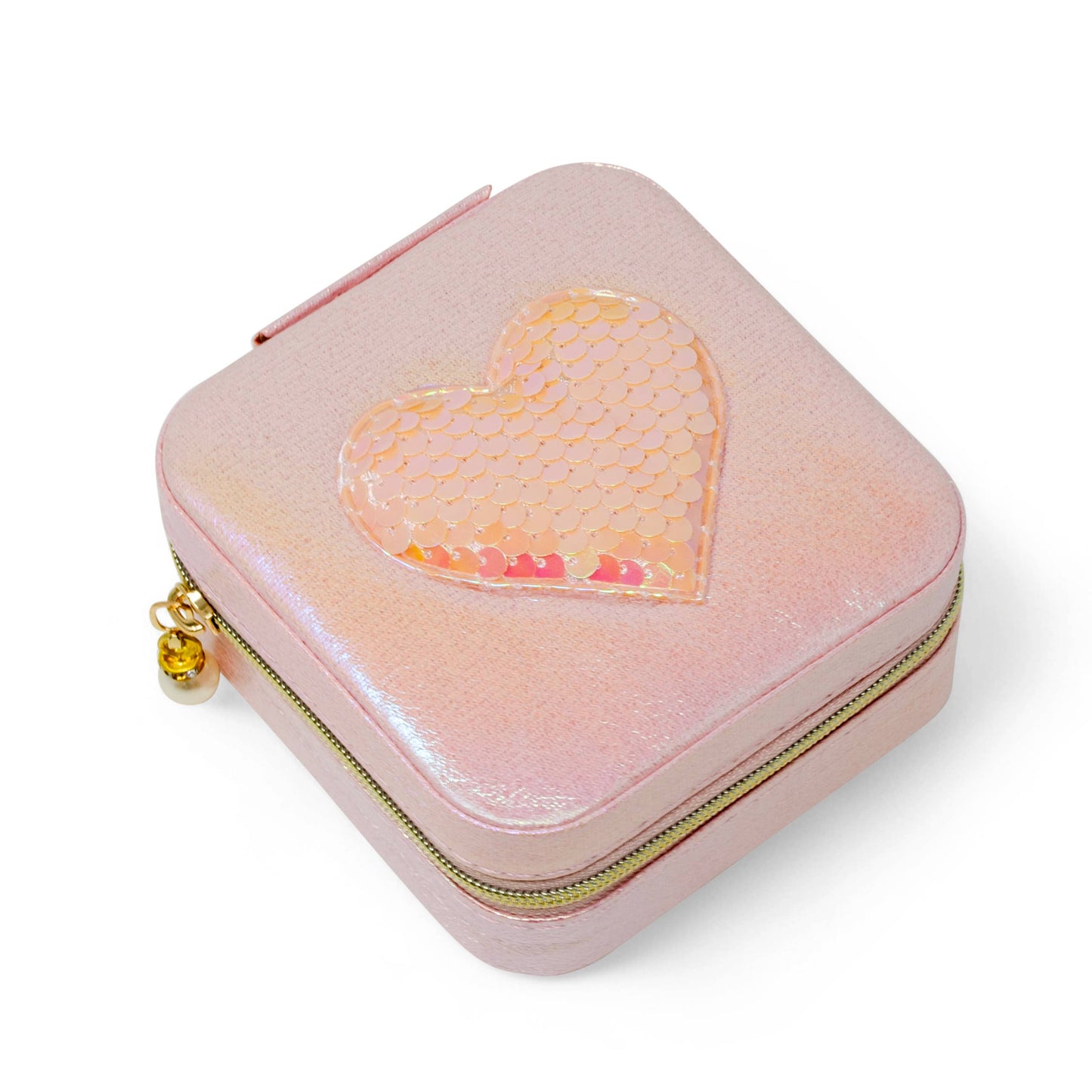 Girl's Sparking Sequin Heart Jewelry Box