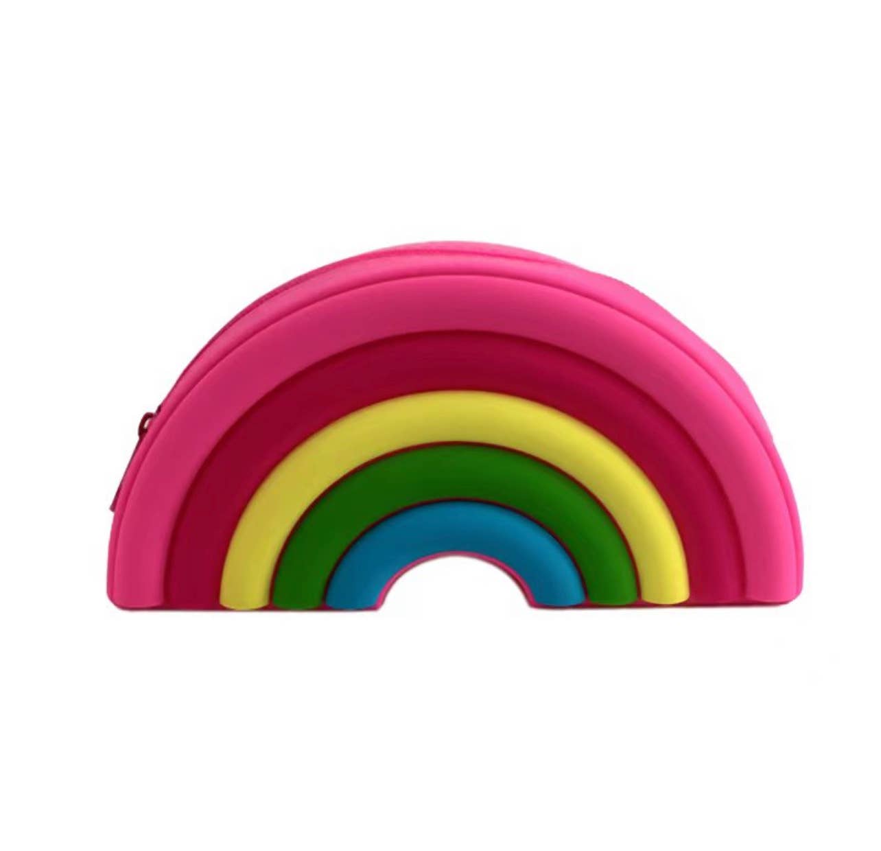Silicone Pink Jelly Rainbow Pencil Case Pouch Back to School