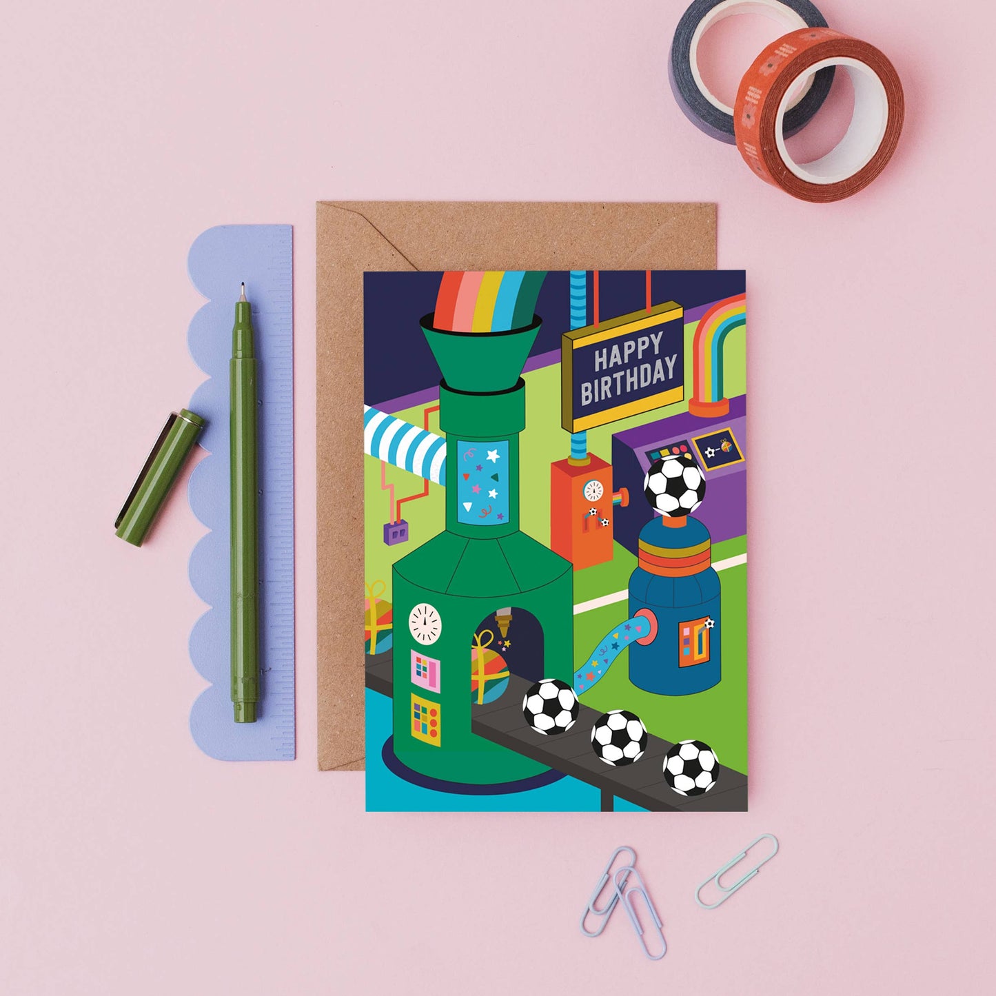 Goal Machine football Birthday Card | Boys birthday card