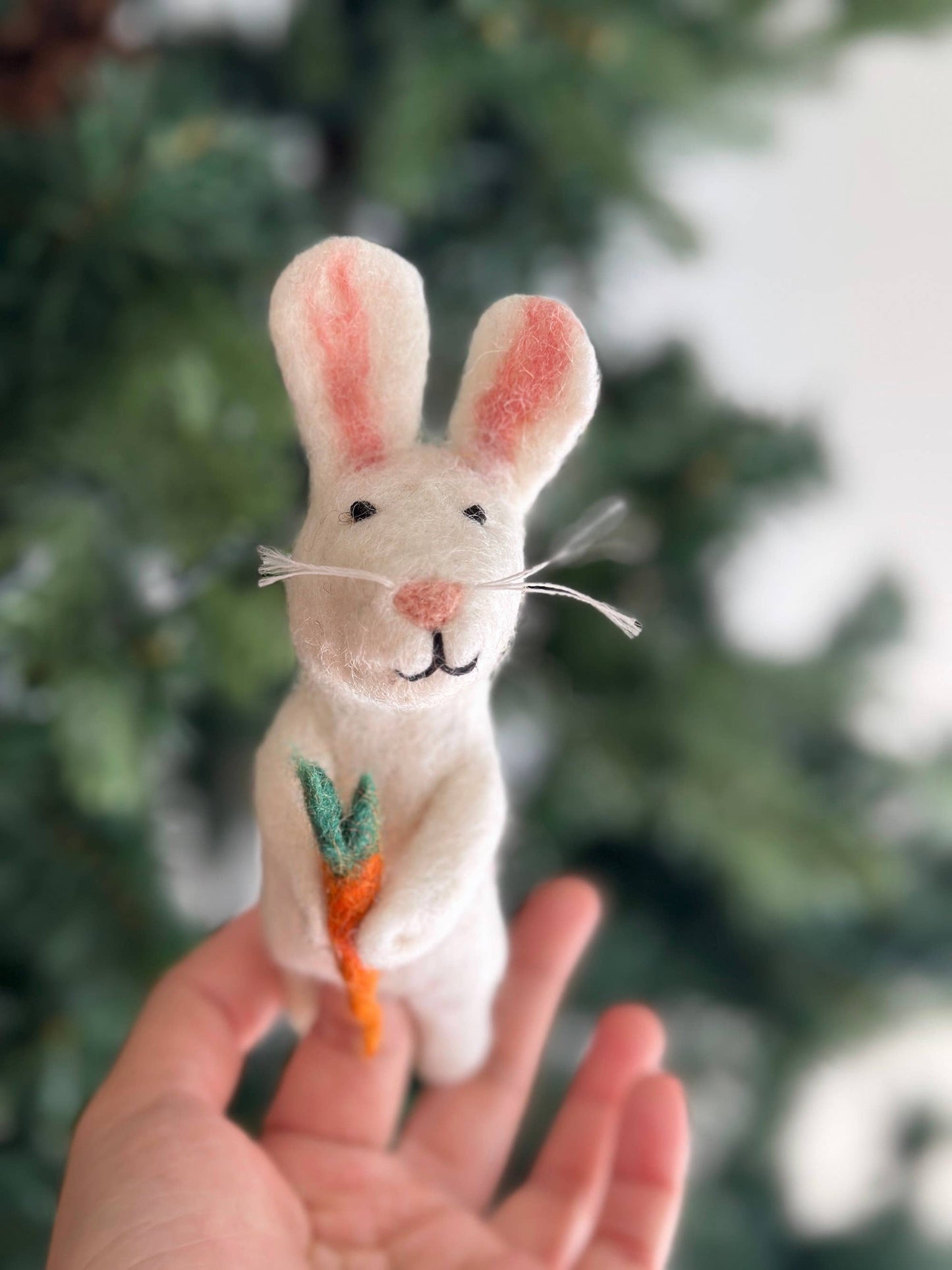 Felt Bunny with Carrot Finger Puppet