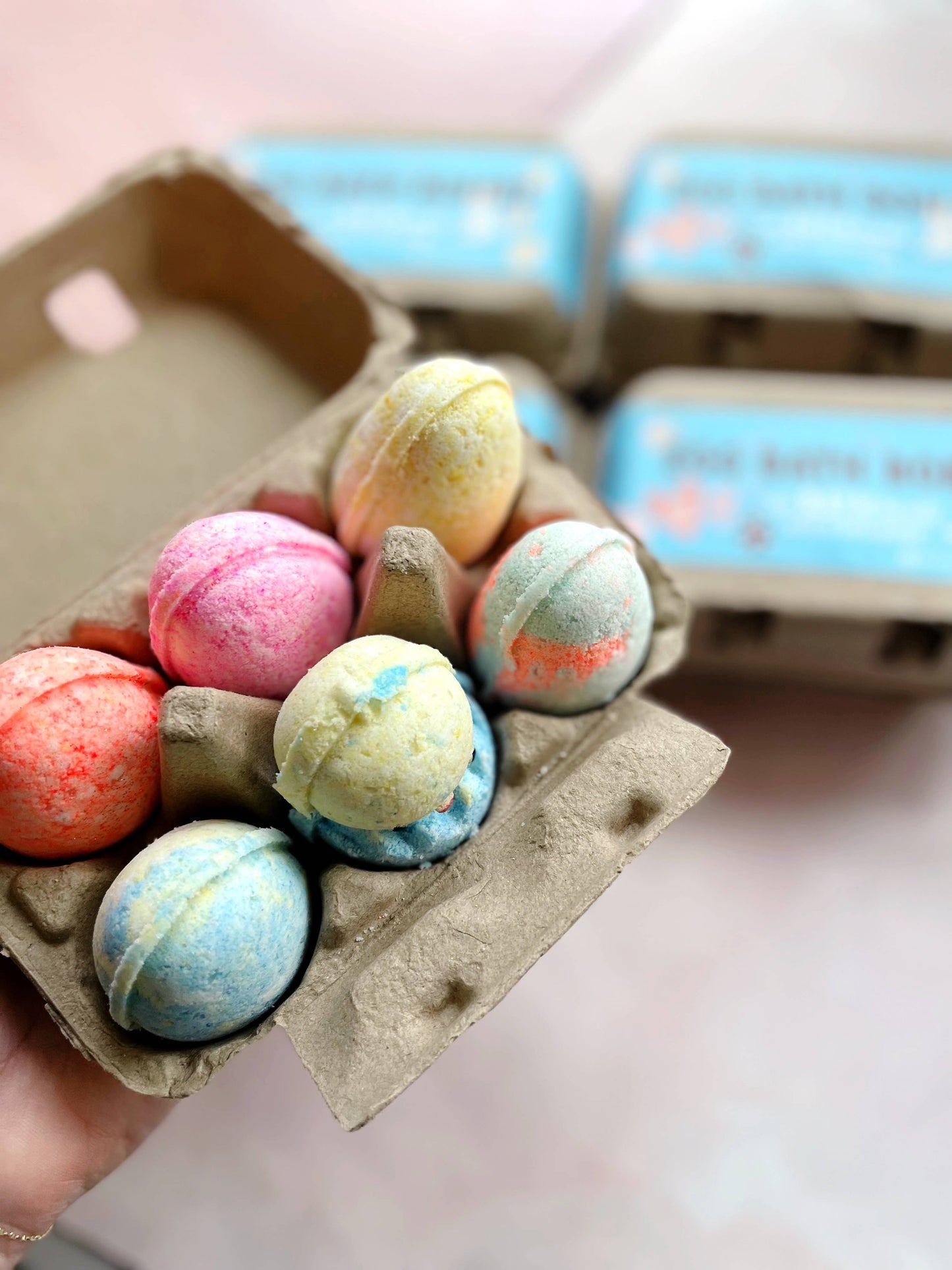 Easter Egg Bath Bomb - 6 pack - with hidden toys