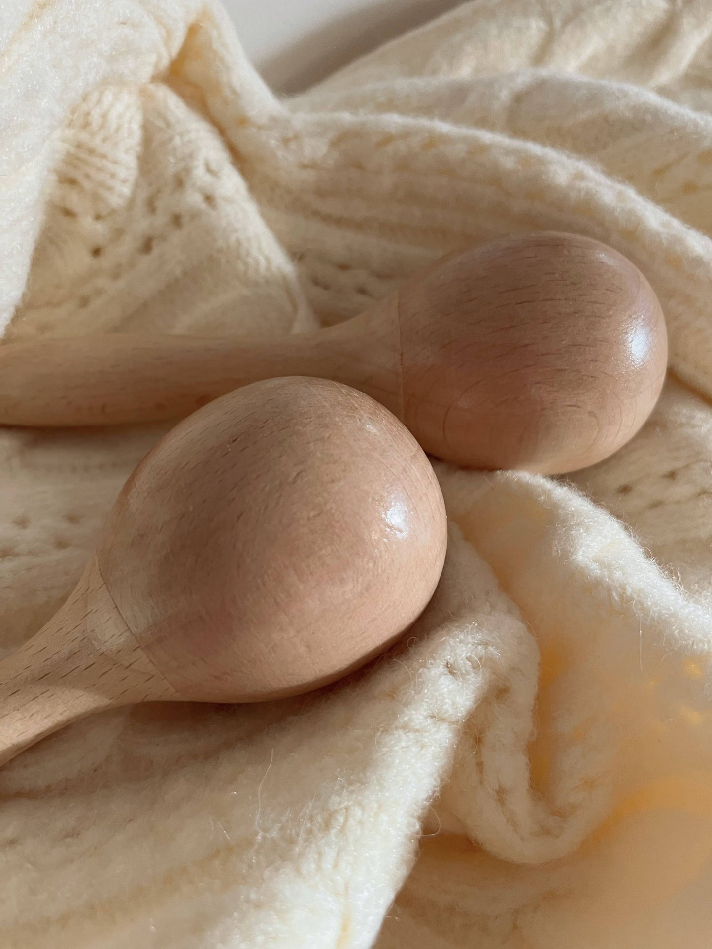 Handmade Wooden Maracas for Kids Musical Toy Baby Rattle