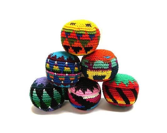 Hacky Sack - Multicolored Crochet Footbag Kick Ball Juggling Sack Toy