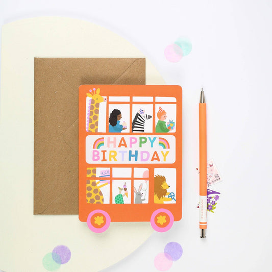 Birthday Bus Card  | Red Bus Kid's Birthday Card