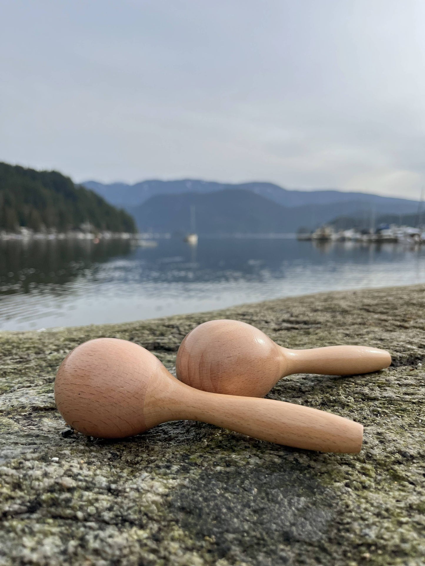 Handmade Wooden Maracas for Kids Musical Toy Baby Rattle