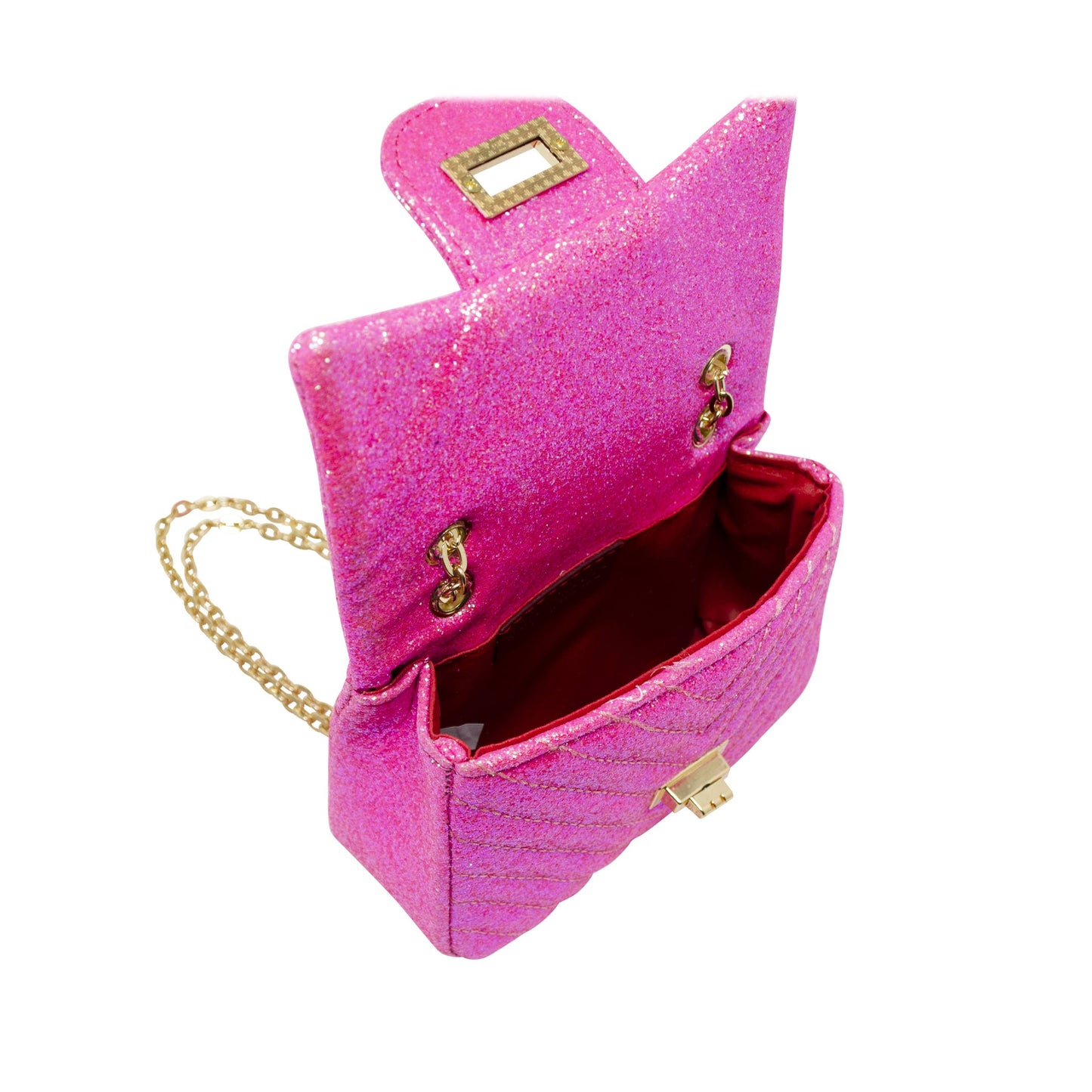 Classic Glitter Wave Handbag: Hot Pink