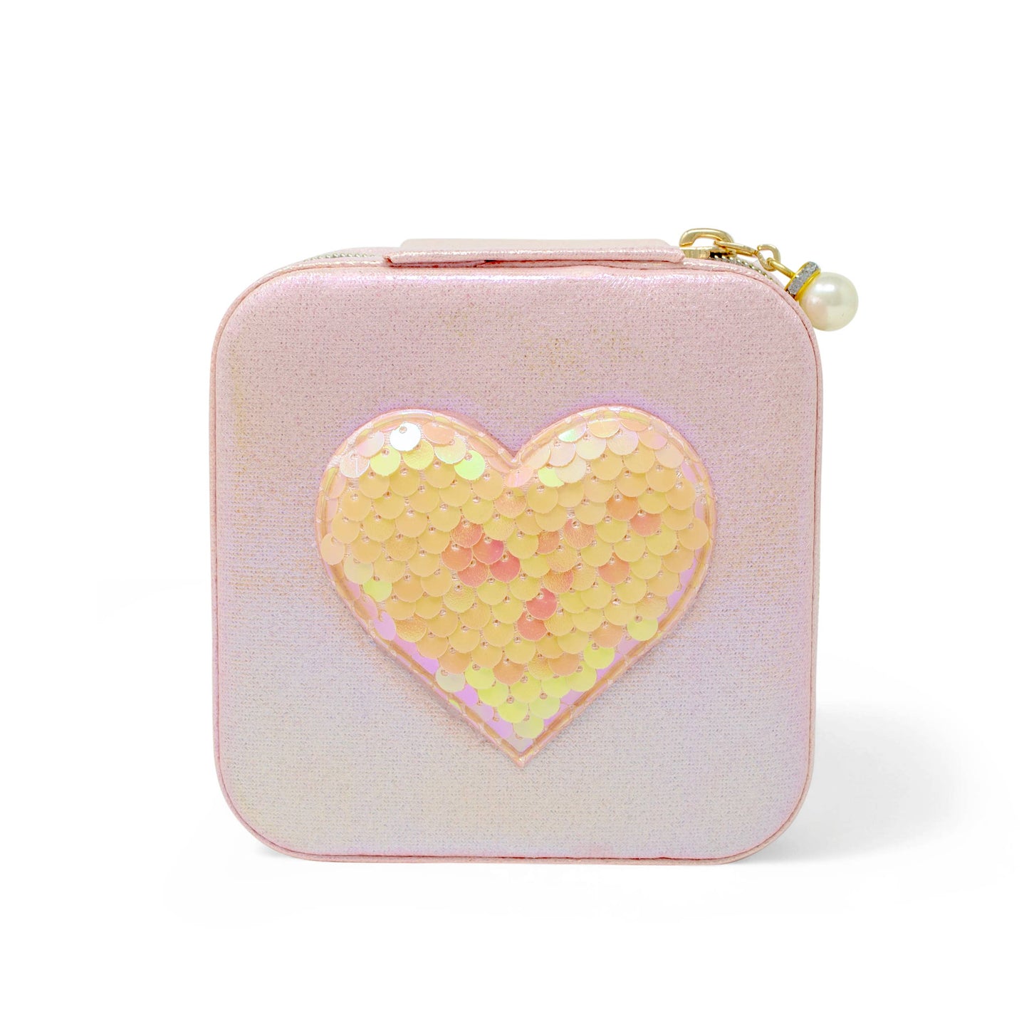 Girl's Sparking Sequin Heart Jewelry Box
