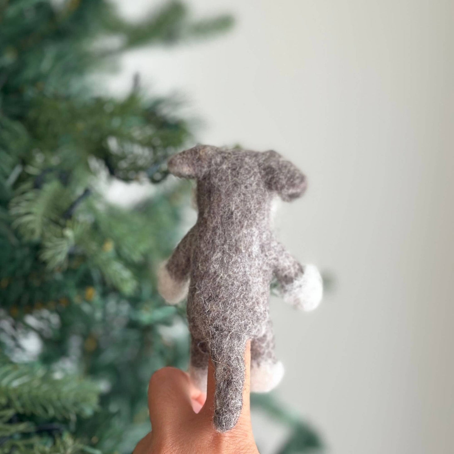 Felt Schnauzer Dog Finger Puppet